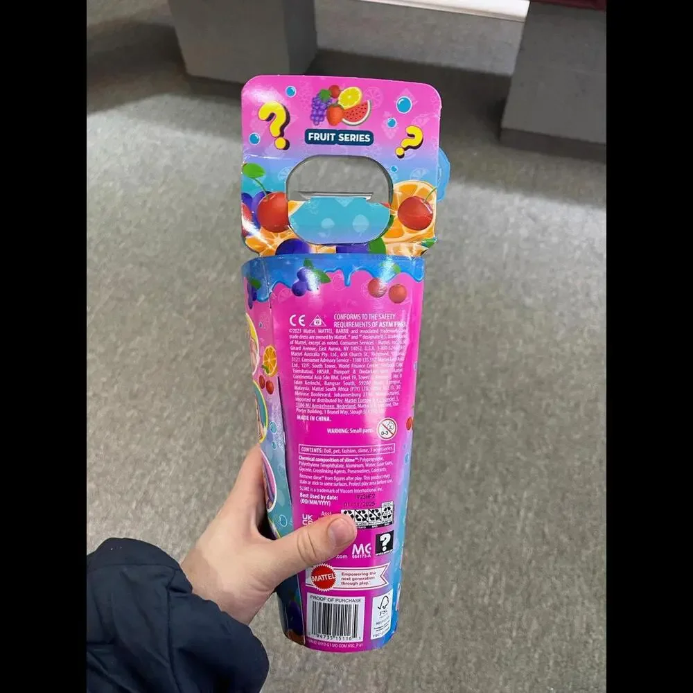 Barbie Pop Reveal Fruit Series Fruit Punch Doll, 8 Surprises Include Pet, Slime,